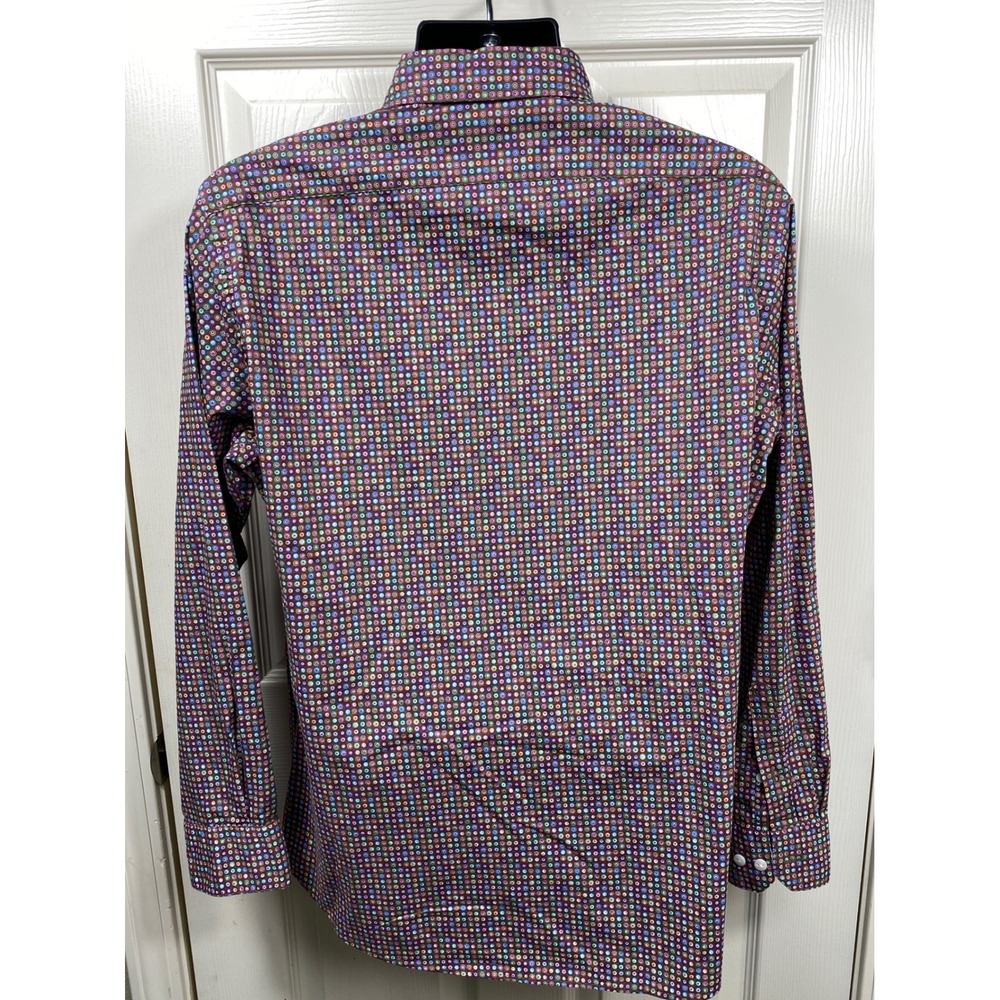 Cremieux Premium Denim Men's Button-Down Shirt Colorful Circles Pattern L - Picture 3 of 5